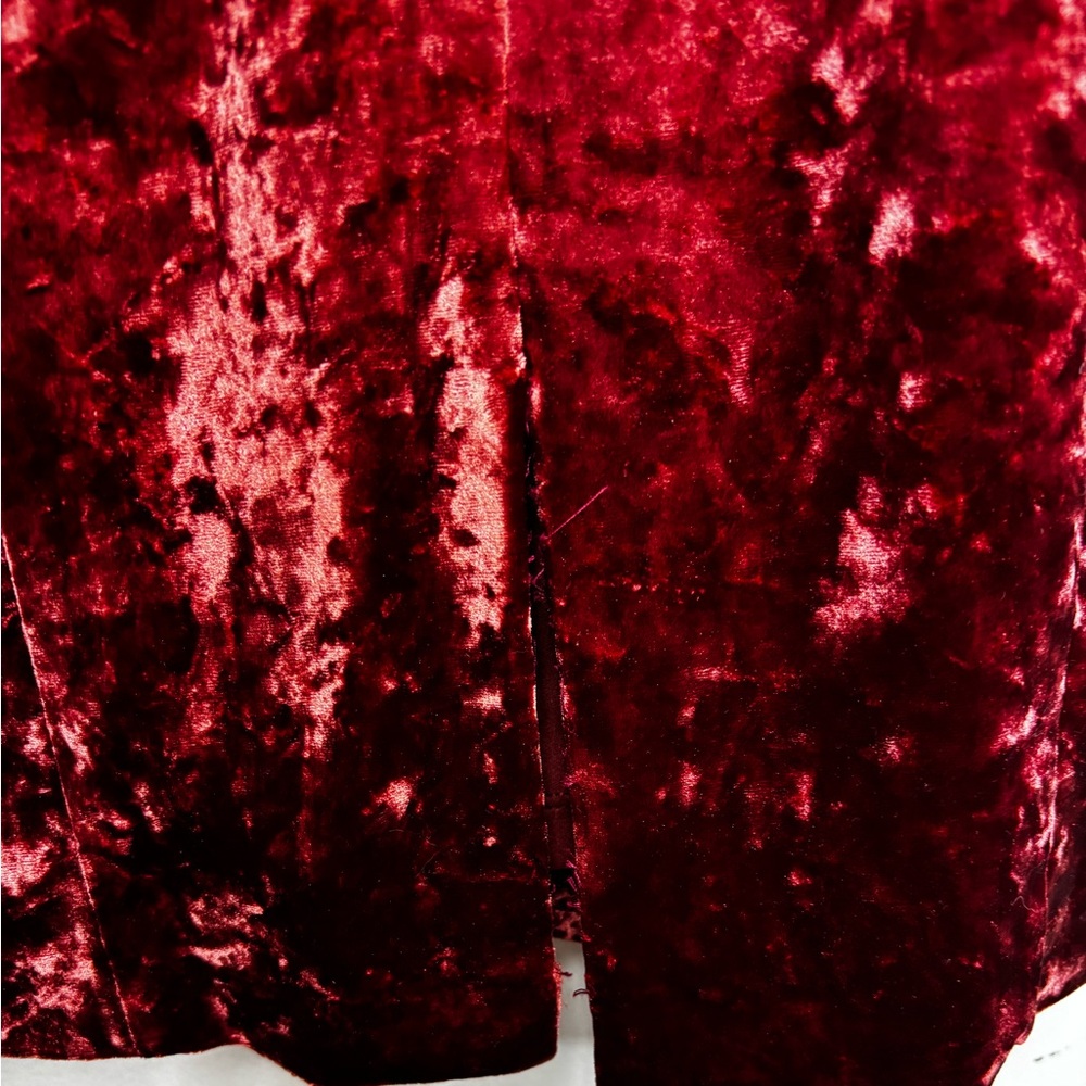 Maggy London Burnt Red Crushed Velvet Cold Open Shoulder Dress Sz 4 - Picture 12 of 14